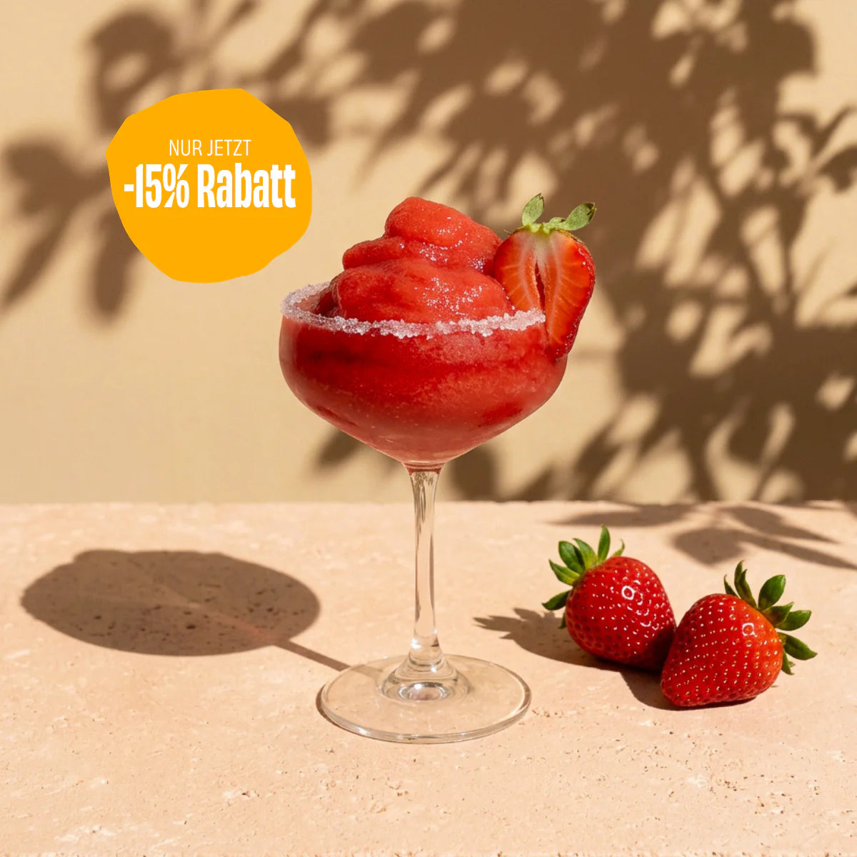 Fruchtiges Sommerfeeling: Frozen Strawberry Margarita – erfrischend, alkoholfrei und voller Erdbeer-Power!