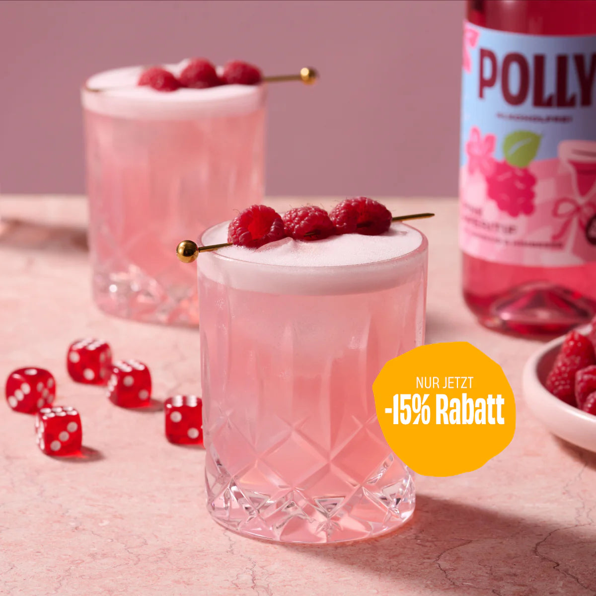 Dein rosa Cocktail: der alkoholfreie POLLY Pink Sour