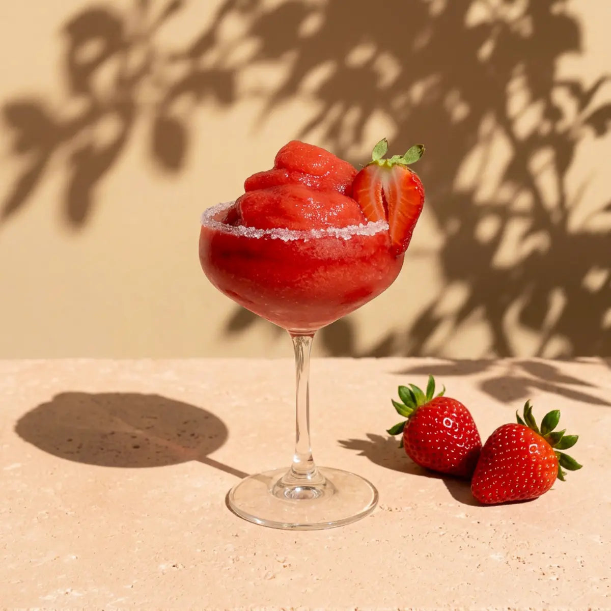 Fruchtiges Sommerfeeling: Frozen Strawberry Margarita – erfrischend, alkoholfrei und voller Erdbeer-Power!
