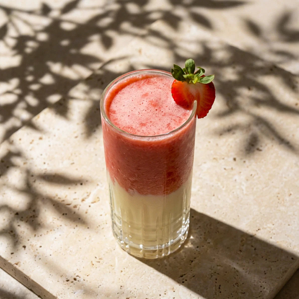 Alkoholfreier Strawberry Colada: Der cremige Karibik-Klassiker mit Erdbeeren