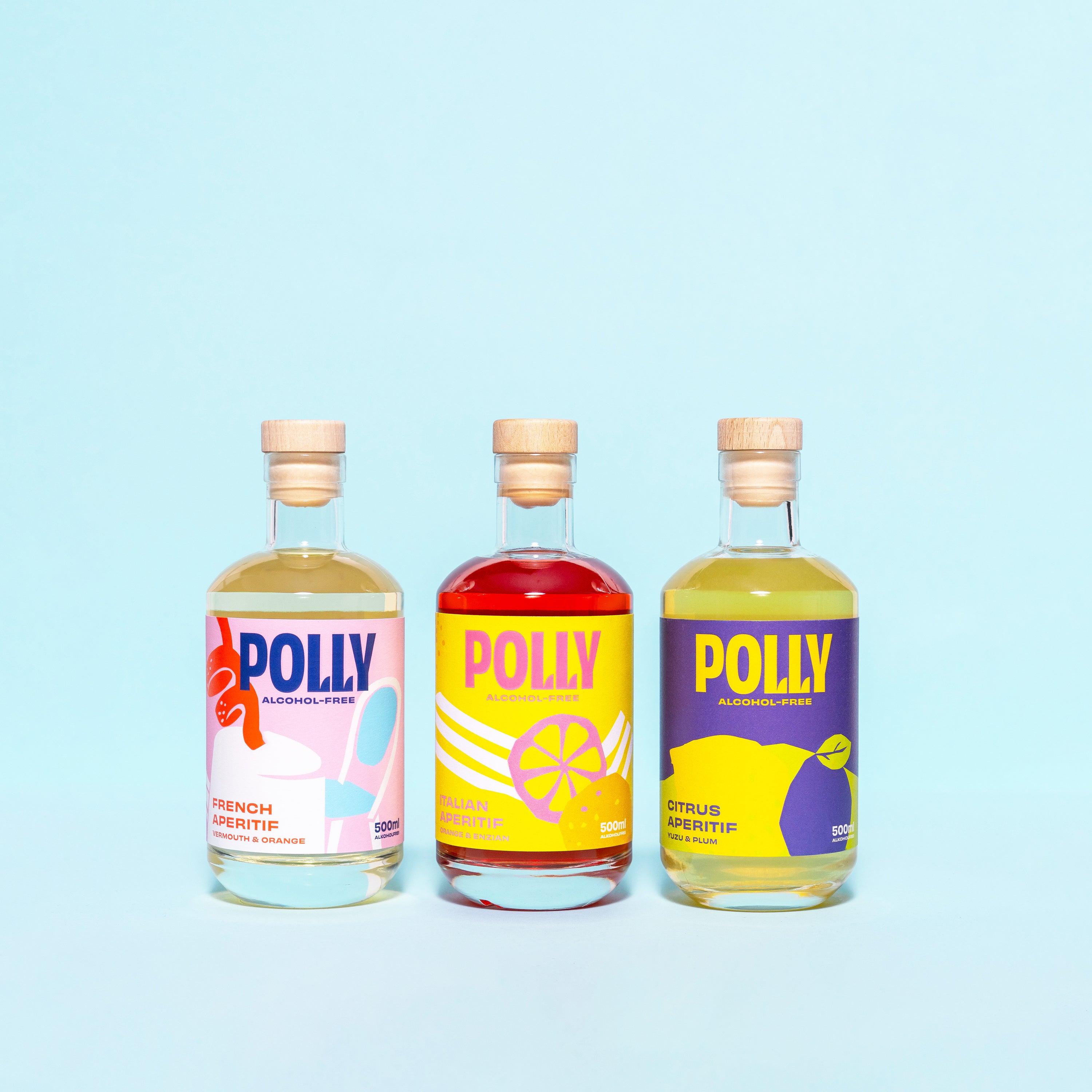 POLLY Alkoholfreie Alternativen zu Gin, Aperitif, Rum & Sekt