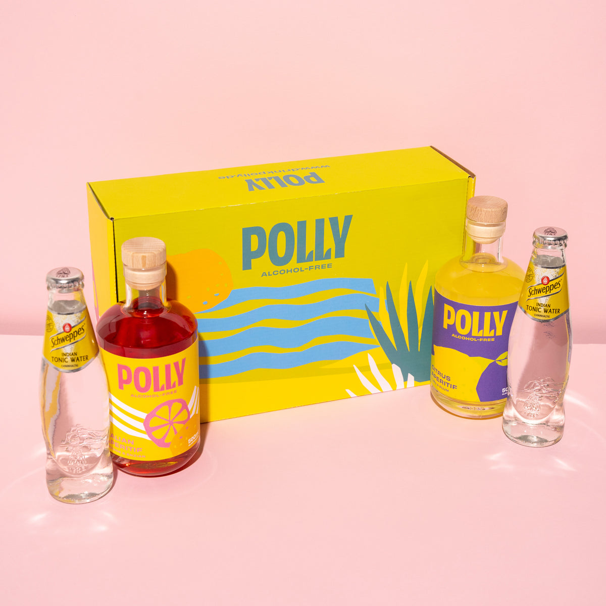 POLLY gift set - Italian aperitif with non-alcoholic Prosecco and glasses