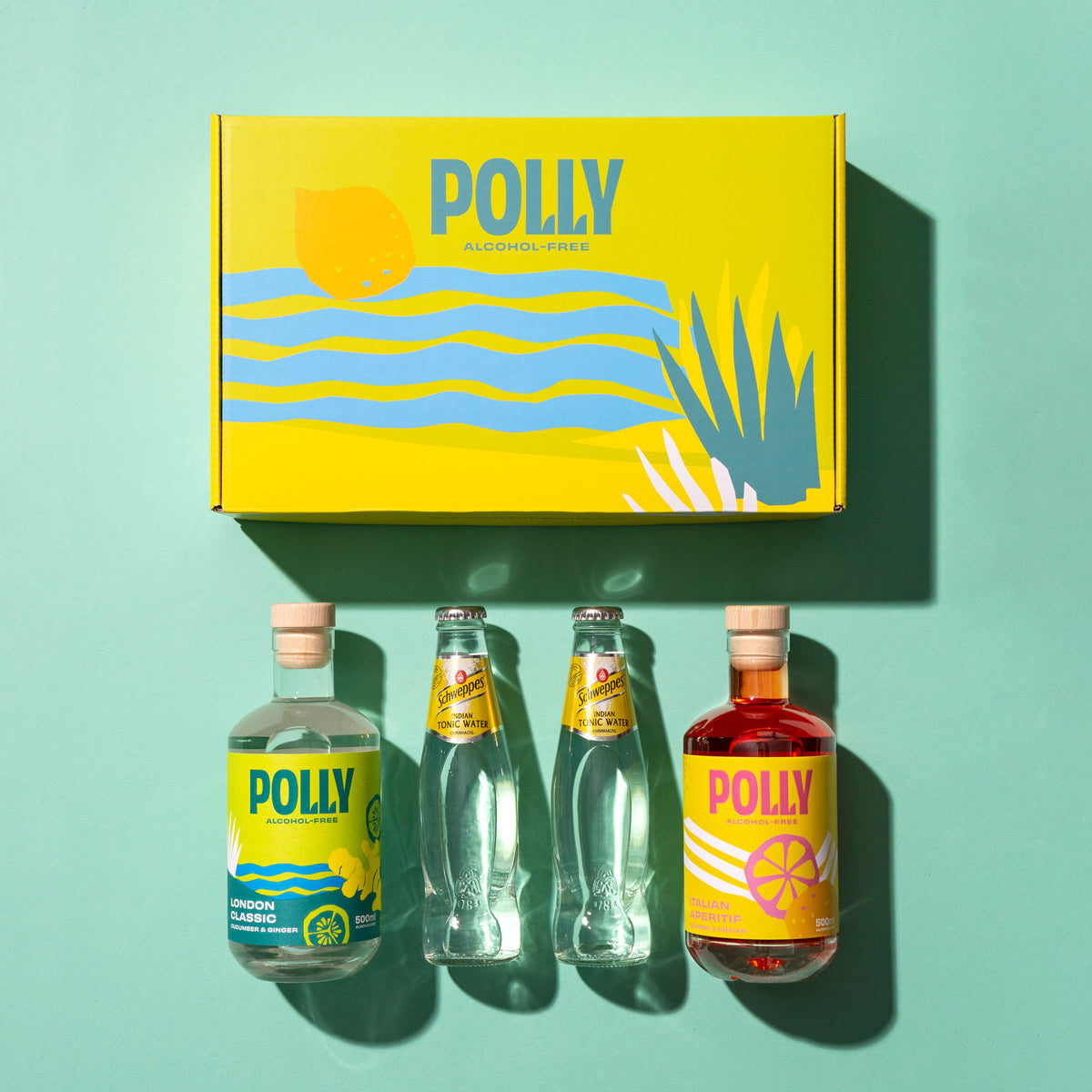 POLLY Starter Pack nonalcoholic spirits including tonic water