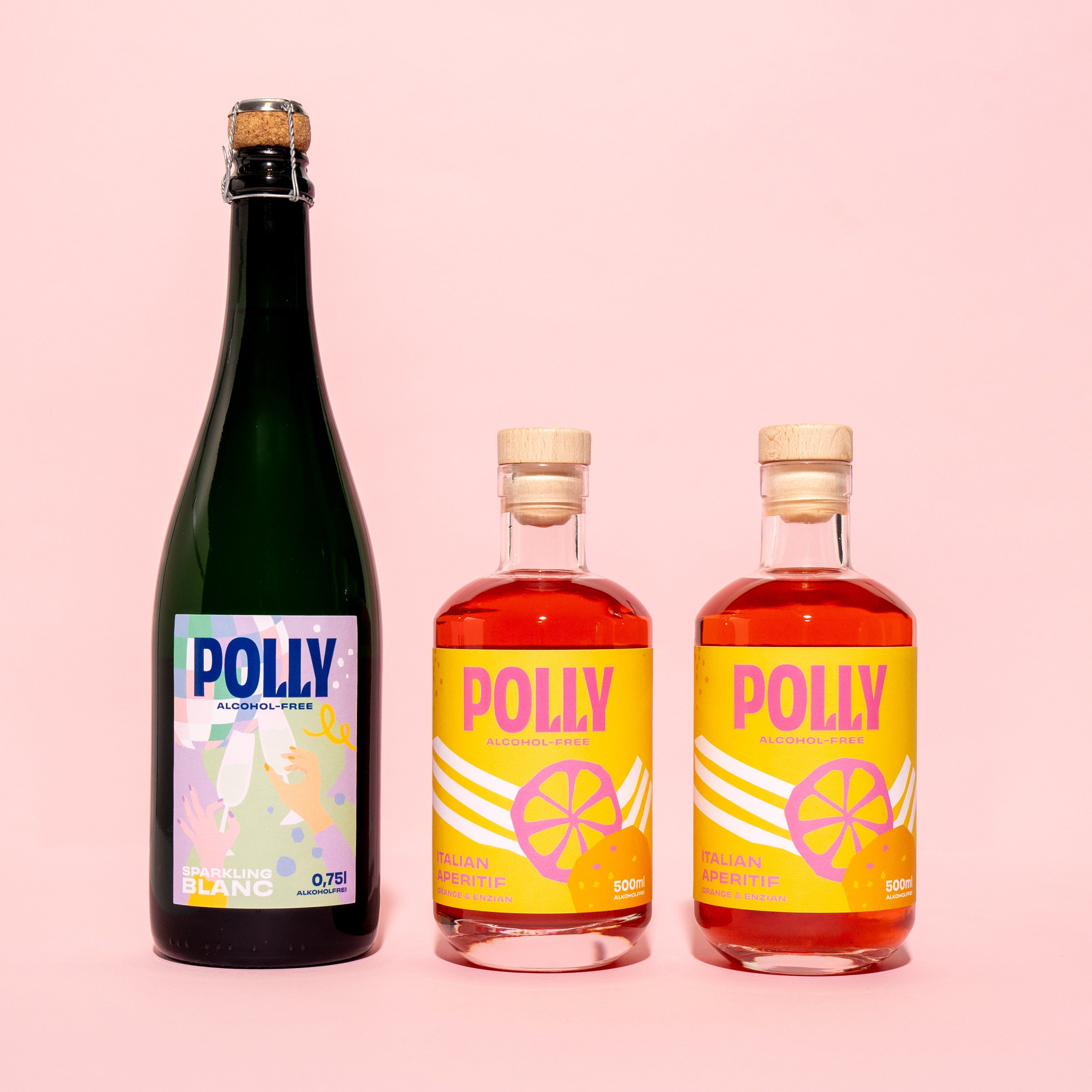 POLLY Alkoholfreie Alternativen zu Gin, Aperitif, Rum & Sekt