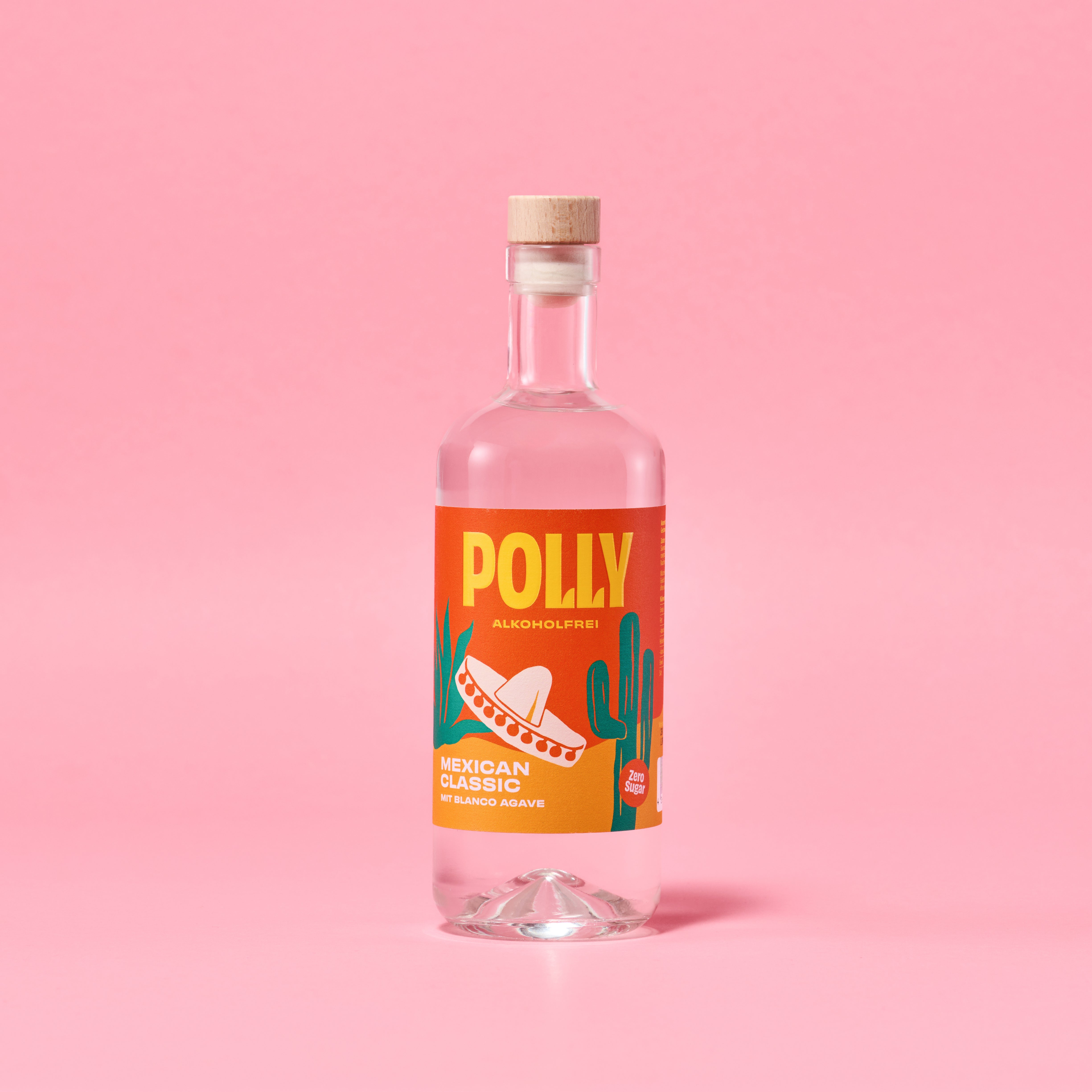 POLLY Mexican Classic Flasche mit alkoholfreier farbloser Alternative inspiriert von Tequila