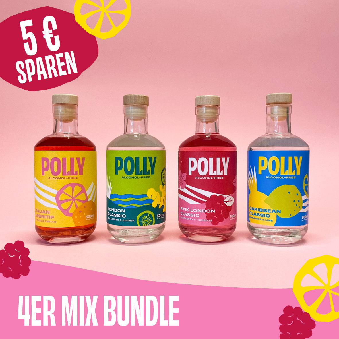 POLLY 4er Mix Bundle - Alkoholfreie Spirituosen Alternativen